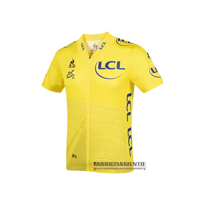 Abbigliamento Tour de France 2021 Manica Corta e Pantaloncino Con Bretelle Giallo - Clicca l'immagine per chiudere